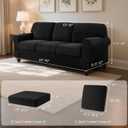 SUBRTEX 7 Pieces Stretch Sofa Slipcover Sets Couch Cover Sets Backrest Cushion Covers Furniture Protector Collection Set for Oversize Sofa Loveseat Chair Slip Covers(Large, Black)