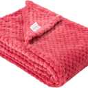 Fuzzy Blanket or Fluffy Blanket for Baby, Soft Warm Cozy Coral Fleece Toddler, Infant or Newborn Receiving Blanket for Crib, Stroller, Travel, Decorative (28Wx40L, XS-Raspberry)