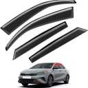 Window Visors Rain Guards FIT 2019, 2020, 2021, 2022 Kia Forte  Side Window Deflectors Vent Shades Sun/Rain Guards, 4PCS Smoke Tape-On Set
