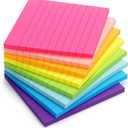 Eastern Wolf 8 Pads Lined Sticky Notes 4x4 Sticky Notes with Lines Self-Stick Note Pads 8 Bright Multi Colors, 50 Sheet/Pad
