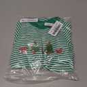 ZAXARRA Baby Christmas Sweatshirt Romper Striped Waffle Knit Jumpsuit Christmas Tree Embroidery Cute Boy Girl Holiday Outfit (0-3 Months, Green)