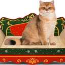 COOZMENT Scratching Sofa, Couch Shaped Thick Scratching Cardboard, Lounge Bed for Indoor Rest&Play, Sofa Scratcher Pad (Red, 23" L X 12.2" W X 10.7" H)