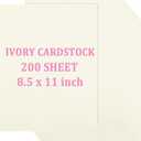 Acrux7 200 Sheets Ivory Cardstock 8.5 x 11 Inch Cream White Card Stock Paper 110lb/300gsm Resume Paper Ivory Cardstock Printer Paper for Invitations, Resume, Certificates, DIY Crafts, Card Making