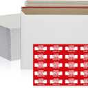 100 Pack 6.5x4.5 inches Rigid Mailers Self Seal Photo Document Cardboard Mailers, Stay Flat White Cardboard Shipping Envelopes, Photography Mailer for CD, Photos, Document