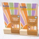 HELLO SUNSHINE TABLETOP DECOR WOOD STAND WITH 6 MINI POSTERS (4 Pack)