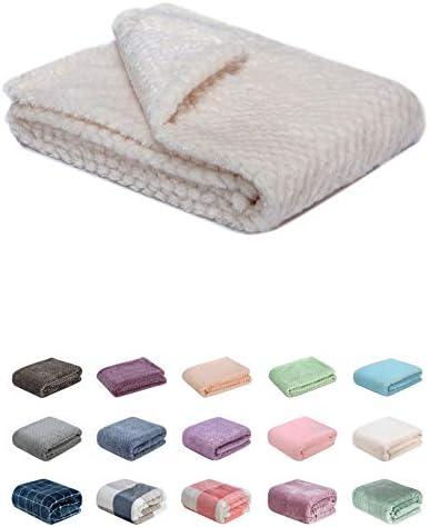 Fuzzy Blanket or Fluffy Blanket for Baby, Soft Warm Cozy Coral Fleece Toddler, Infant or Newborn Receiving Blanket for Crib, Stroller, Travel, Decorative (28Wx40L, XS-White)