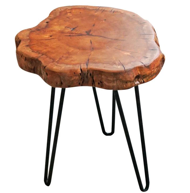 WELLAND Rustic Old Elm, Pine, Jujube, Wood End Table Side Table Coffee Table (Unique Jujube Plus), 16"L x 16"W x 21"H