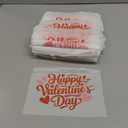 Kacctyen 100 Pack Happy Valentine's Day EVA Bags Bulk Galentine Reusable Clear Teacher Women Gift Pouches with Zipper Waterproof Bag for Candy Jewelry Bestie Galentine Gang Squad Party Supplies