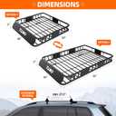TANX 51" x 36" x 5" Roof Rack Cargo Carrier Basket with Waterproof Bag, Rooftop Cargo Carrier with Cargo Net & Ratchet Straps, Heavy Duty Roof Basket for SUV Truck, Hitch Cargo Carrier