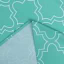 AooHome Fabric Tablecloth, Spill-Proof Water Repellent Table Cover Geometric Design for BBQs, Machine Washable, Heavy Weight, 70 Inch Round, Green