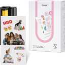 Liene Sticker Paper & Cartridge, 2 Ink Cartridge Refill & 72 sheets photo papers, 4x7", Dye Sublimation, Water & Oxidation-Proof, Compatible w/Liene PixCut S1 Photo Sticker Printer and Cutter