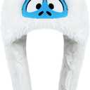 dressfan Plush Animal Hat with Ear Flaps,Novelty Christmas & Birthday Gifts for Adults & Children,One Size Fits All (White)