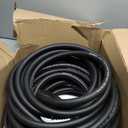 Wiseflow Garden Hose 100FT x 5/8", Heavy Duty Rubber Hose, Water Hose with Five Layered Braiding, Male Female Fittings, 1000PSI Burst, 300PSI Working for Yard, Car Wash, Pets (Black)