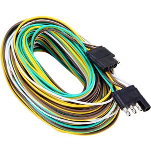 50Foot 4Pin 5Wire Trailer Wire Harness, Premium Towing Wiring Solution, Extended Length Boat Trailer Wiring Kit, 4-Way Trailer Light Wire Brown/Green/Yellow/White for RV Boat Marine