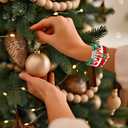 Artlunar 6 Pack Christmas Bracelets: Joy & Merry Candy-Style Stacks for Women & Teens - Perfect Christmas Gifts - Age 3 to Adult