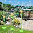 Palksky Bubble Machine for Kids Toddlers, Flower Bubble Maker with Lights for Parties, Rechargeable Automatic Bubbles Blower Machine for Outdoor Wedding Birthday Party