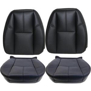 GXARTS Driver and Passenger Side Bottom and Top Lean Back Replacement Leather Seat Cover Black fit for Chevy Avalanche Tahoe Suburban Silverado GMC Sierra Yukon 2007 2008 2009 2010 2012 2013 2014