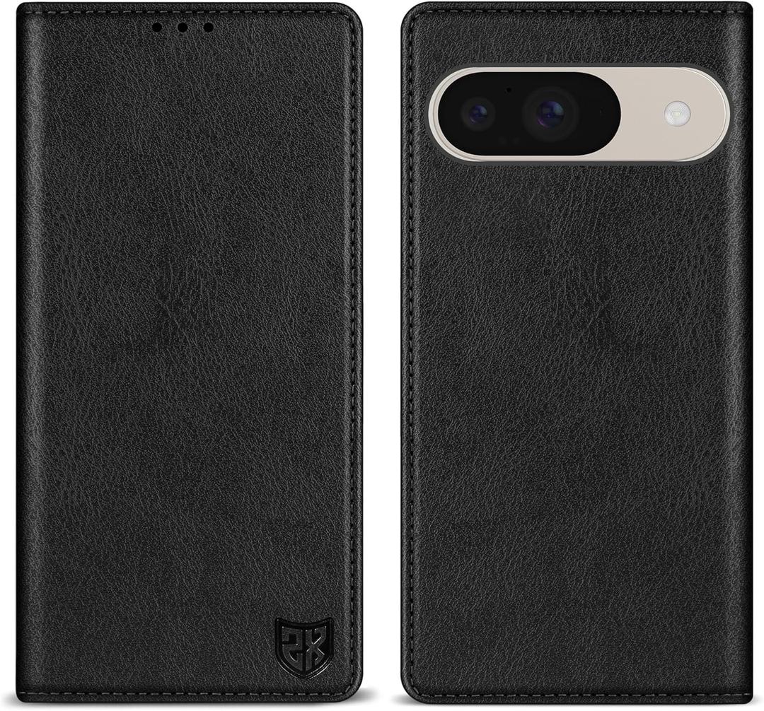 ZZXX for Google Pixel 10/10 Pro Wallet Case with [RFID Blocking] Card Slot Stand Strong Magnetic Leather Flip Fold Protective Phone Case for Google Pixel 10/10 Pro Case Wallet(Black-6.3 inch)