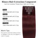 Clip in Hair Extensions Real Human Hair - 14 Inch 120g 7pcs, Burgundy Red Color - Soft Remy Hair Extensions Real Human Hair Clip ins Straight Double Weft for Women (#99J 14 Inch)