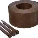 Amazon Basics Flexible Landscape Edging Coil for Garden Border, Flower Beds, Lawn and Pathways, 5 inch x 40ft, Brown, 10 Stakes