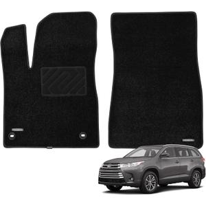 WENNEBIRD Superior Carpet Front Row Floor Mats for 2014-2019 Toyota Highlander, 0.5-Inch Ultra-Thick, Noise-Reducing, All-Weather Waterproof Anti-Slip 2-Pc Set
