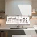 Pull Down Silverware Rack, Under Cabinet Kitchen Storage Organizer, Counter RV Space Shelf (Silverware rack)