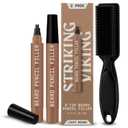 Striking Viking 2 Pack Beard Pencil Filler for Men with 4 Tips  Updated Waterproof Beard Pen & Brush Kit  Fill, Shape & Define Facial Hair  Light Brown