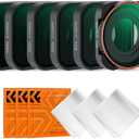 K&F Concept ND CPL Filter Set Compatible with GoPro Hero  Black, Pack ND8 ND16 ND32 ND64 ND1000 CPL Neutral Density Polarizer Lens Filter Kit for Go Pro Hero 12/11/10/9 Black, Plastic Frame (2 lens filters 3 cleaning clothes_