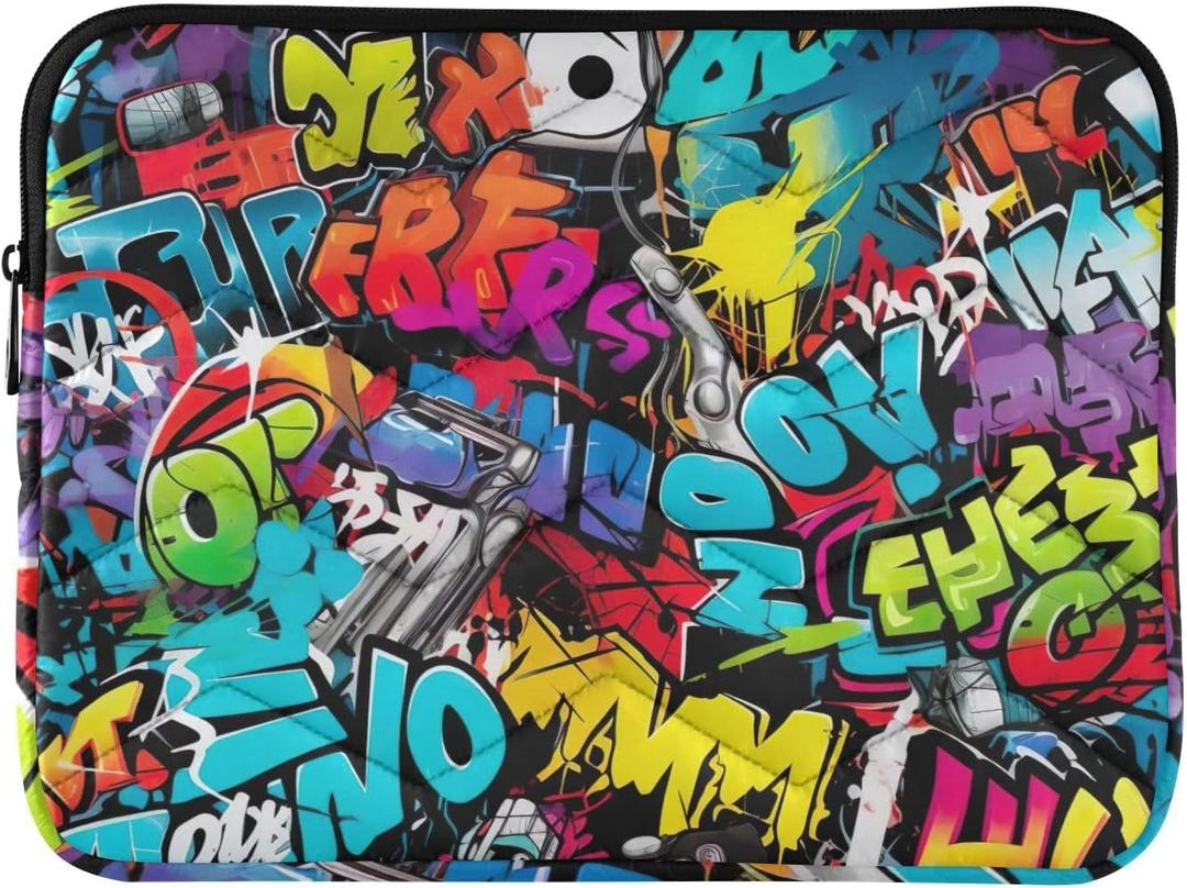 Cool Graffiti Laptop Sleeve Case 15-16 Inch Laptop Sleeve Bag Compatible with Notebook Portable Waterproof Laptop Cover for Computer (11.8x15.7x0.8in)