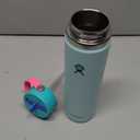 Hydro Flask Water Bottle - Insulated Stainless Steel - Wide Mouth Flex Straw Lid, Non Spill, Leakproof and Refillable in 24 Oz Polar Plunge