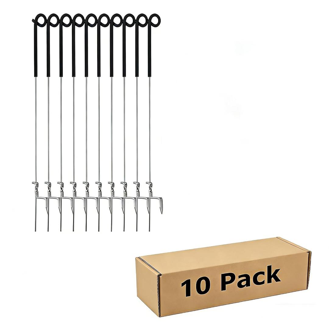 10 Pack 39 Inches Black Heavy Duty Step in Fence Post Pig Tail Electric Fencing Post Temporary Metal Fence Stakes for Garden Electric Fencing and Yard Protection