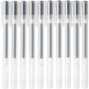 Muji Gel Ink Ballpoint Pen Cap Type 10-Pieces Set, 0.38 mm Nib Size, Black