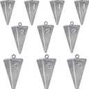 Pyramid Sinkers Fishing Weights, Saltwater Fishing Sinkers for Surf Fishing Gear Tackle - 1oz, 2oz, 3oz