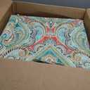 Pillow Perfect Paisley Indoor/Outdoor Square Corner Chair Seat Cushion with Ties, Plush Fiber Fill, Weather, and Fade Resistant, 16" x 18.5", Blue/Multi Pretty, 2 Count
