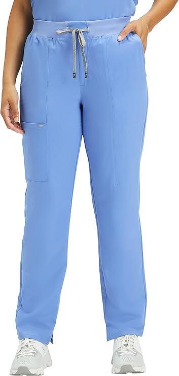 Fabletics Women's Performance Scrub Pant - MotionTech, 4-Way Stretch, Pocket-Packed, Lightweight, Semi-Slim Fit, S/ Regular 28 in | 28, Ceil Blue