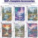 6 Pack Landscape Diamond Painting Kits for Adults Beginners, 5D Forest Sunset Glow Scenery Diamond Art Kits for Adults, DIY Full Drill Paint with Diamond Art and Craft Kits for Wall Decor(30x40cm) (G7475-7476-7477-7478-7479-7480-US)