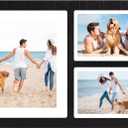 YESKAY Collage Picture Frame for 8x10 and 2 5x7 Pictures Display,3 Opening Family Photo Frames with Tempered Glass Wall Decor(Rustic Black_1 Pack)