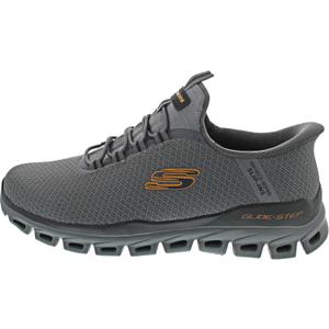 Skechers Men's Glide-Step Noxus Hands Free Slip-in Shoes (9, Charcoal/Orange)