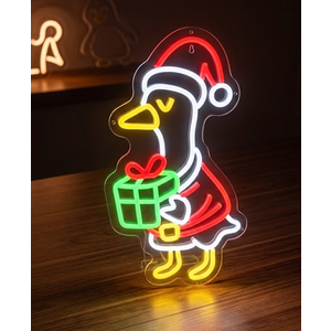 Christmas Neon Sign for Wall Decor Dimmable Christmas Goose LED Neon Light for Party Bedroom Christmas Decor for Window Kids Room Santa Claus Sign Festival Gifts for Kids Size 15.7 * 8.7in(GLNA004)