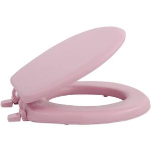 Soft Standard Vinyl Toilet Seat, Tea Rose - 17 Inch Soft Vinyl Cover with Comfort Foam Cushioning - Fits All Standard Size Fixtures - Easy to Install Fantasia by Achim Home Decor