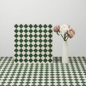 Elffloor Peel and Stick Floor Tile: 30pc 11.8 * 11.8in Self-Adhesive Waterproof Vinyl Flooring Green and White Tiles Sticker for Bathroom, Kitchen, Bedroom, Living Room
