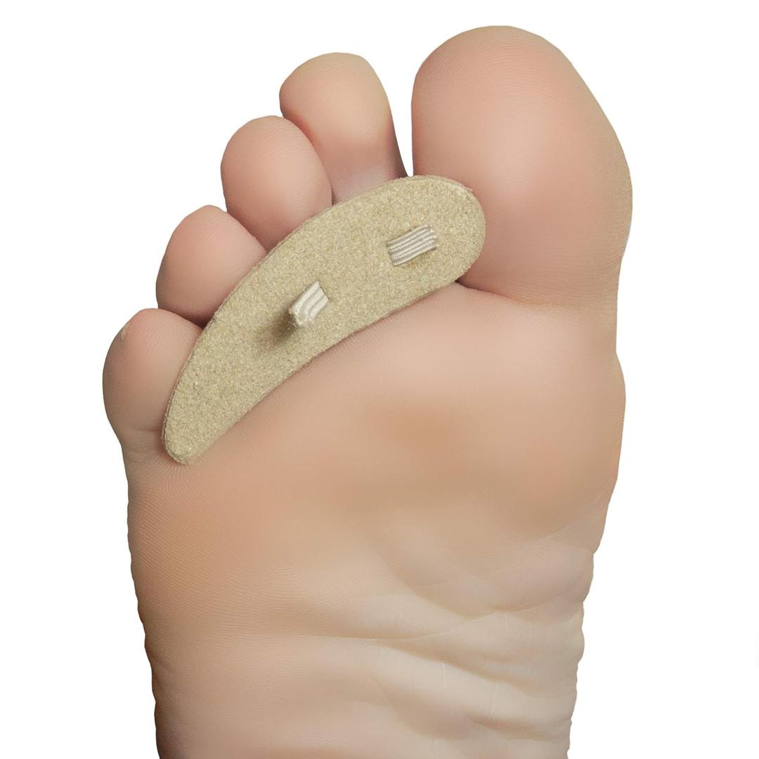 Steins Hammer Toe Crest Cushion and Buttress Pad Reduces Pressure from Calluses and Hammer Toes, Large Right, Beige, 3 Count