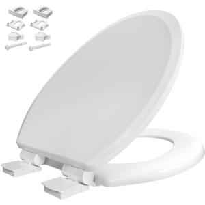 Toilet Seat with Soft Close, Fits All Standard Elongated Toilets