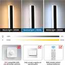 2 Pack 31.4inch Modern Outdoor LED Wall Sconces, Dimmable 3000K-6000K with Remote Control, IP65 Waterproof Black Aluminium Long Exterior Wall Light Fixture for Porch, Patio, Garage, Yard