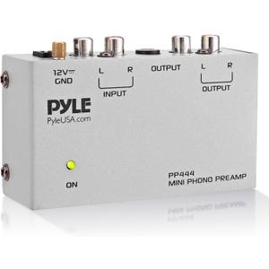 Pyle Ultra Compact Phono Preamp - Mini Turntable Preamp for Audio - Guitar, Microphone - RCA Input/Output for Record Player - Receiver - Amplifier - PP444