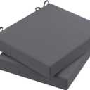 AAAAAcessories Outdoor Seat Cushions for Chairs, Waterproof, Fade-Resistant Patio Furniture Replacement Cushions, 20" x 18" x 3", Set of 2, Dark Gray
