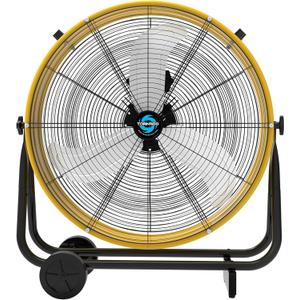 Tornado - 24 Inch High Velocity Heavy Duty Tilt Metal Drum Fan Yellow Commercial, Industrial Use 3 Speed 7700 CFM 1/3 HP 8 FT Cord ETL Safety Listed (YELLOW)
