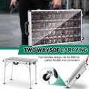 Aluminum Trade Show Display Case 34in x 22in x 20in Portable Laptop Case Foldable Locking Card Display Shelves Stand for Sports Cards Jewelry Collectible Cards Handicrafts