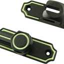 LQ Industrial 1 Set Sliding Door Latch Latch 180 Degree 90 Degree Glow in The Dark Model with Screws Flip Latch Lock Heavy Duty Door Lock Barn Door Latch for Left and Right Door Orientation Black