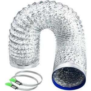 Dryer Vent Hose 4 Inch - Flexible Fire-Resistant Aluminum Duct with Stainless Steel Clamps for Tight Spaces, Dryers, Bathrooms, Workshops, Grill room & Grow Tents, Size: 3 ft